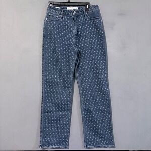 Abercrombie Social Tourist 8R Ultra High Rise Straight Leg Jeans Textured d